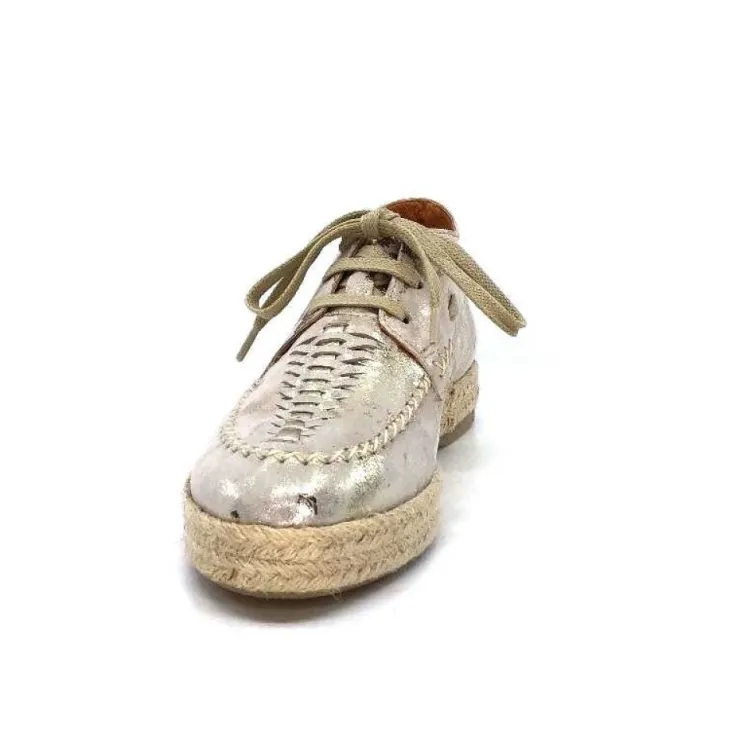 Minka Arnaud Cuir Nude Metal Or*Femme Lacets