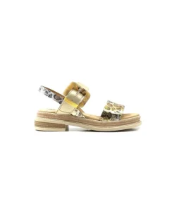 MKD Delice 1 Cuir Dore Leo*Femme Plateformes