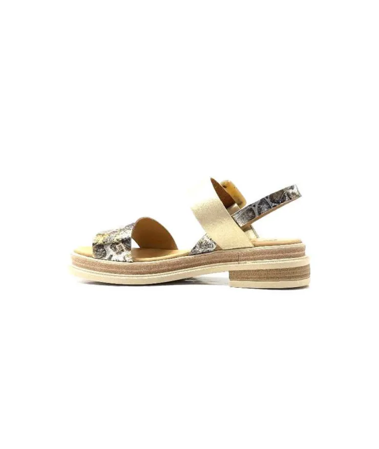 MKD Delice 1 Cuir Dore Leo*Femme Plateformes