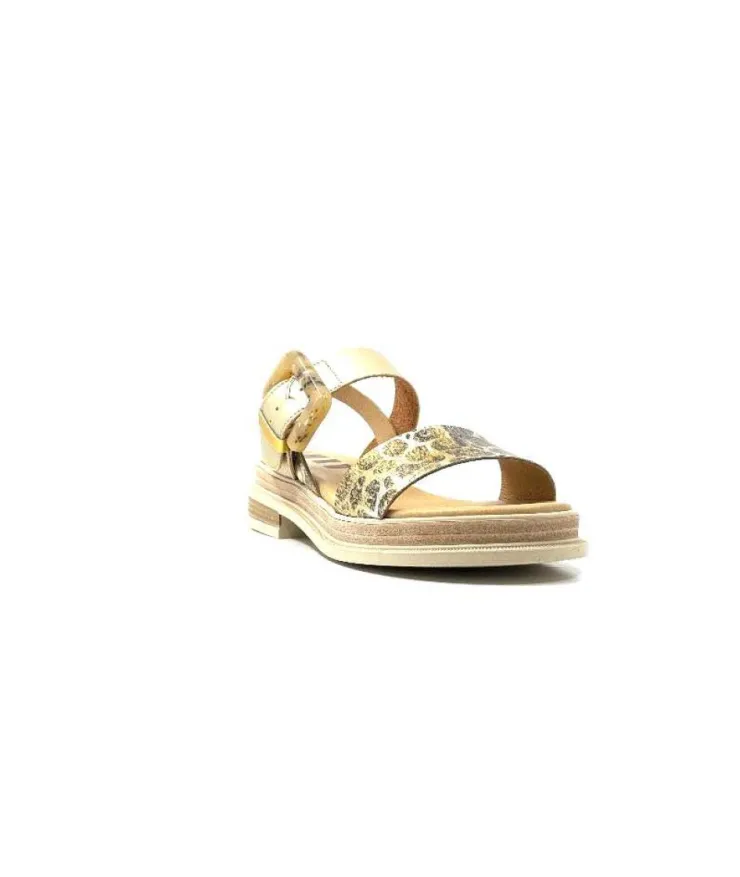 MKD Delice 1 Cuir Dore Leo*Femme Plateformes