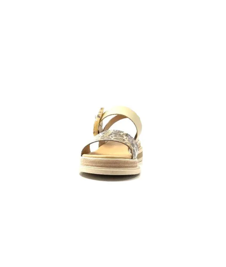 MKD Delice 1 Cuir Dore Leo*Femme Plateformes
