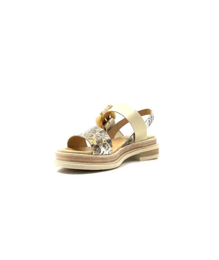 MKD Delice 1 Cuir Dore Leo*Femme Plateformes
