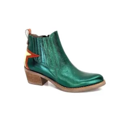 MKD Izac Cuir Metal Vert*Femme Santiags