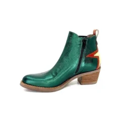 MKD Izac Cuir Metal Vert*Femme Santiags