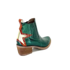MKD Izac Cuir Metal Vert*Femme Santiags