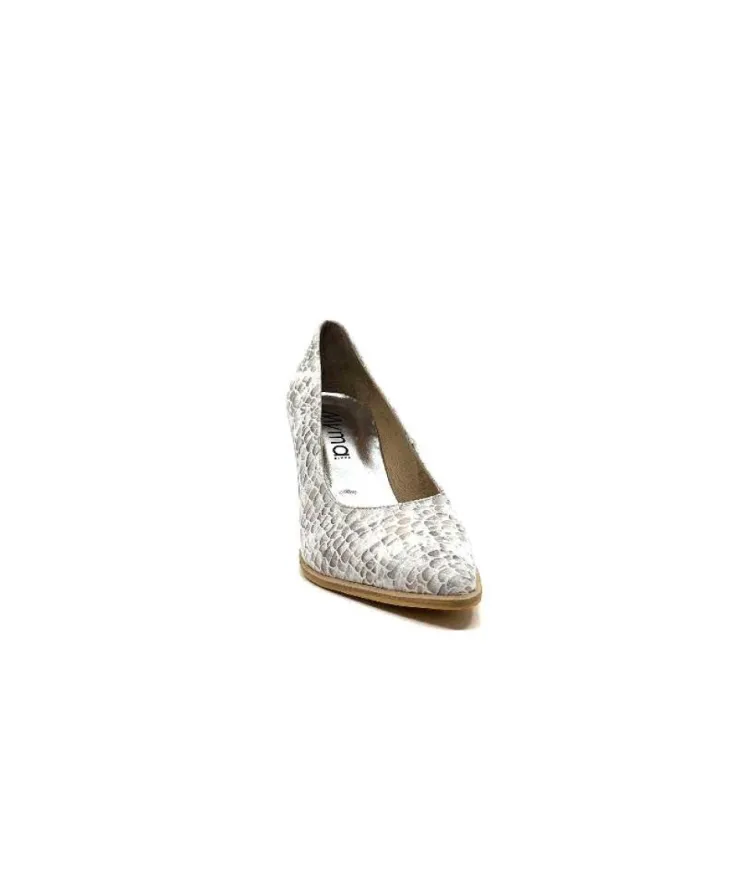 Myma 6530/04 Cuir Blanc & Argent*Femme Escarpins