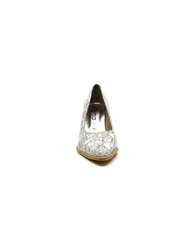 Myma 6530/04 Cuir Blanc & Argent*Femme Escarpins