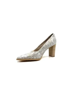 Myma 6530/04 Cuir Blanc & Argent*Femme Escarpins