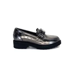 Myma 7023 Cuir Metal Anthracite*Femme Mocassins