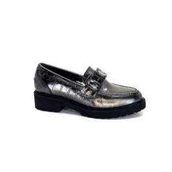 Myma 7023 Cuir Metal Anthracite*Femme Mocassins