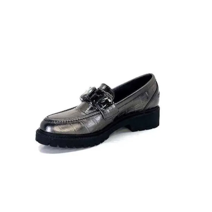 Myma 7023 Cuir Metal Anthracite*Femme Mocassins