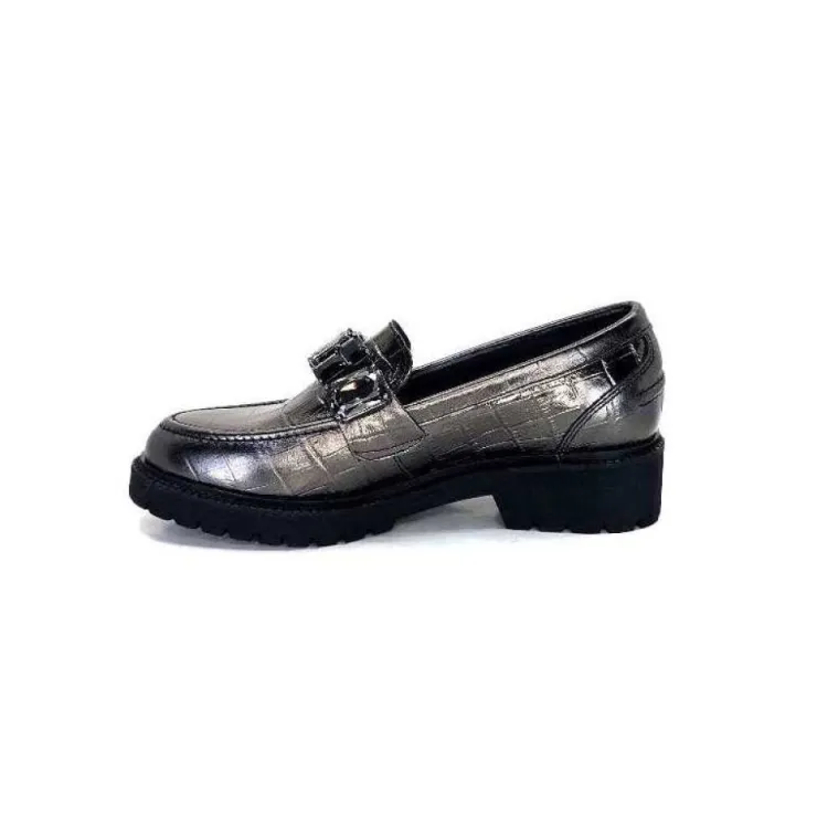 Myma 7023 Cuir Metal Anthracite*Femme Mocassins