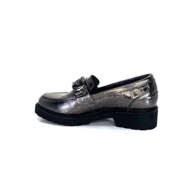 Myma 7023 Cuir Metal Anthracite*Femme Mocassins