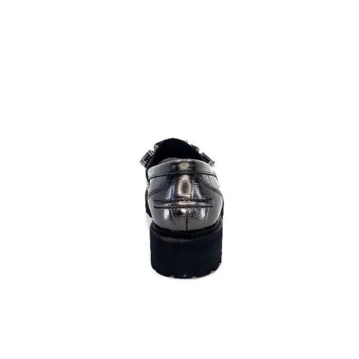 Myma 7023 Cuir Metal Anthracite*Femme Mocassins