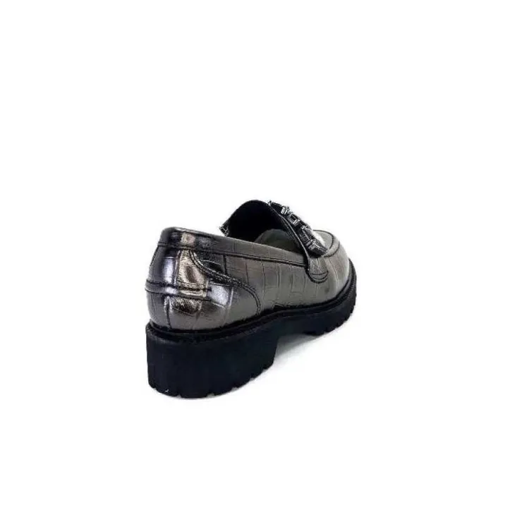 Myma 7023 Cuir Metal Anthracite*Femme Mocassins