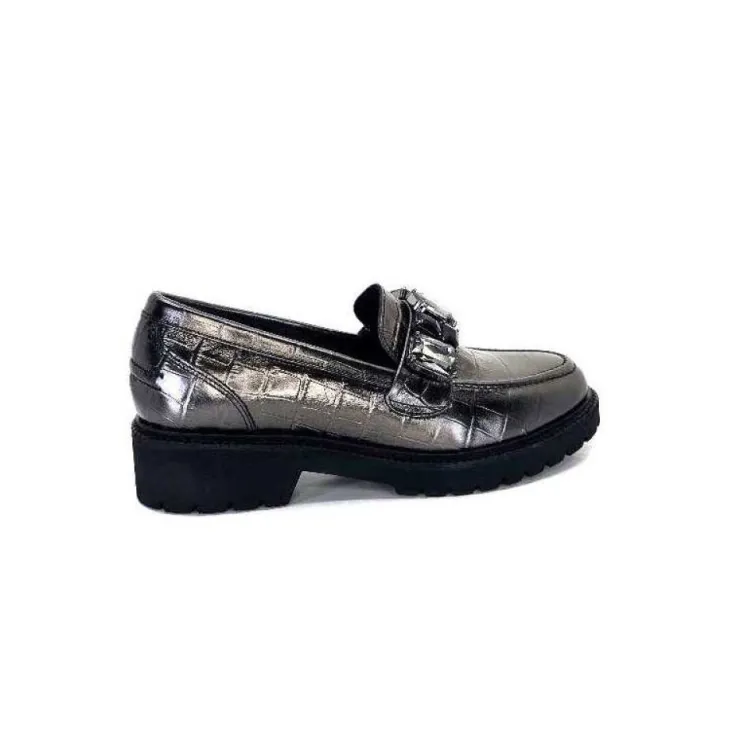 Myma 7023 Cuir Metal Anthracite*Femme Mocassins