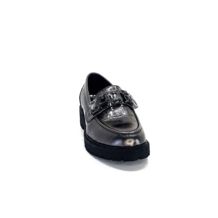 Myma 7023 Cuir Metal Anthracite*Femme Mocassins