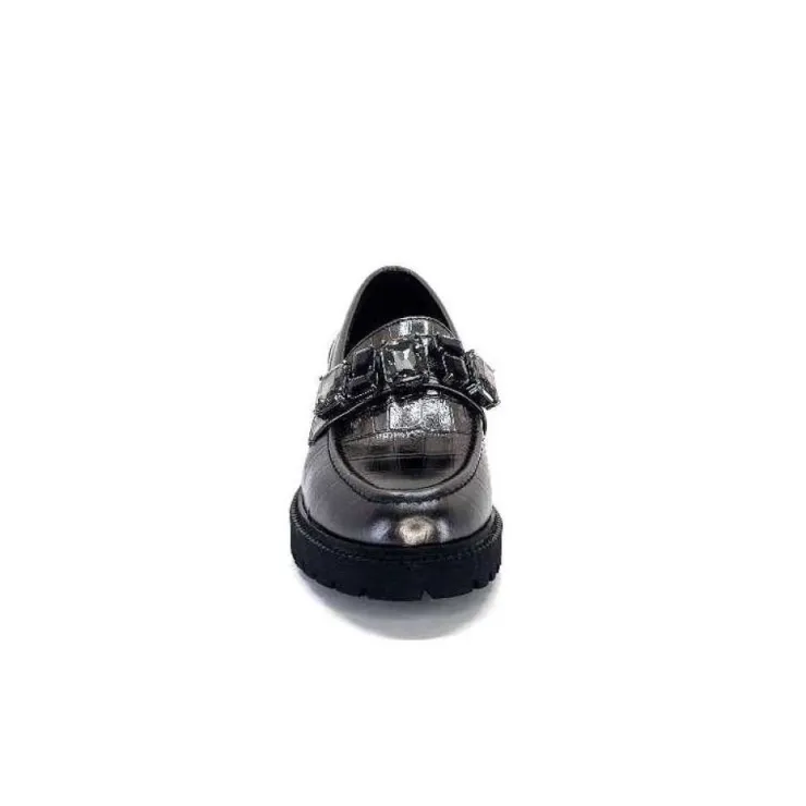 Myma 7023 Cuir Metal Anthracite*Femme Mocassins