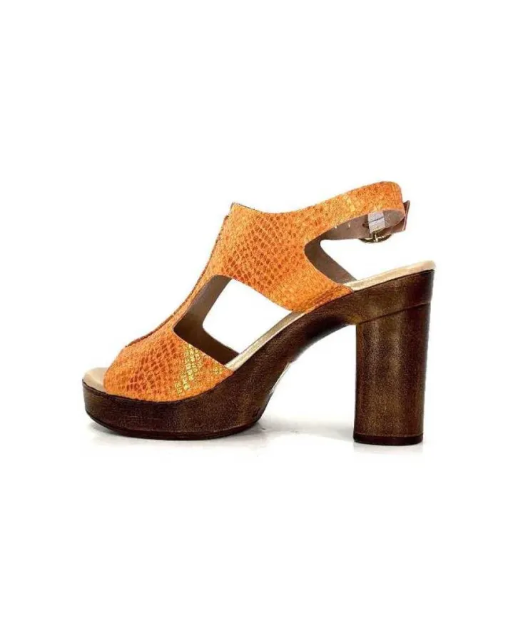 Myma 6580/01 Cuir Metal Orange*Femme Sandales