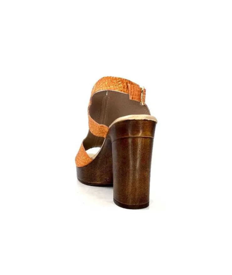 Myma 6580/01 Cuir Metal Orange*Femme Sandales