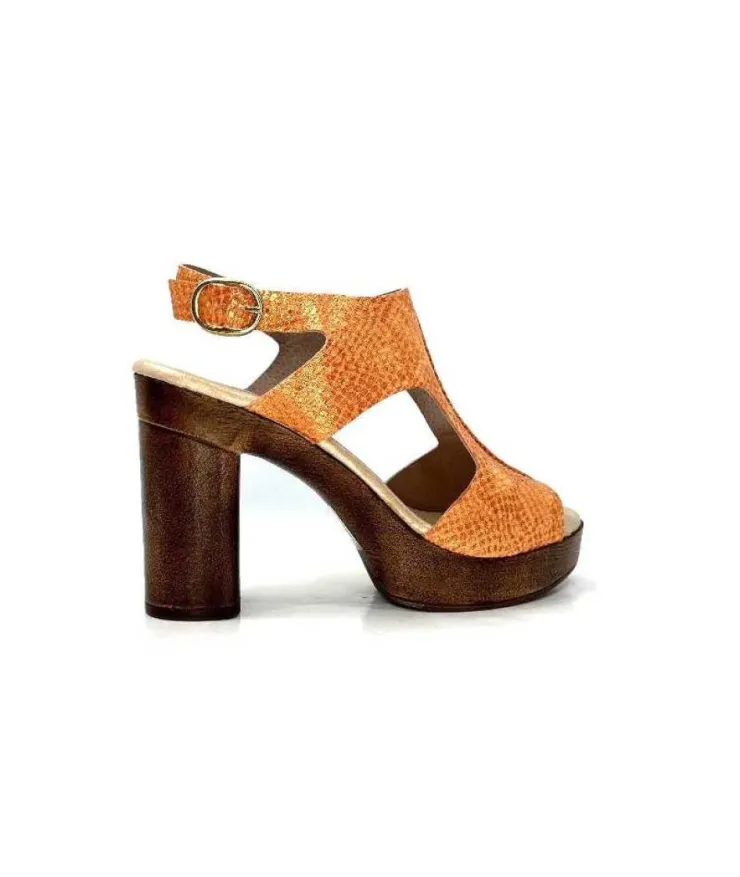 Myma 6580/01 Cuir Metal Orange*Femme Sandales
