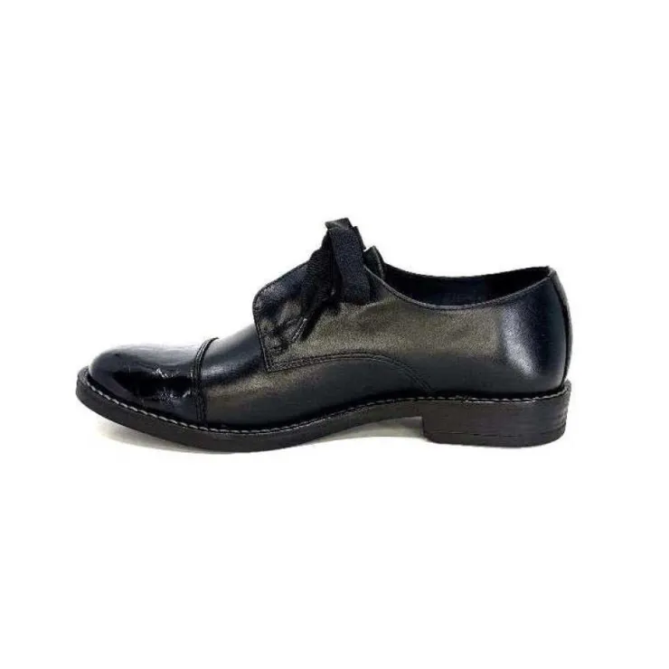 Myma 7008/01 Cuir Noir Vernis Noir*Femme Lacets