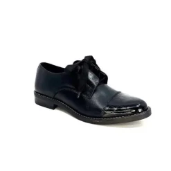 Myma 7008/01 Cuir Noir Vernis Noir*Femme Lacets