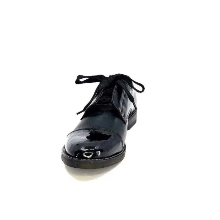 Myma 7008/01 Cuir Noir Vernis Noir*Femme Lacets
