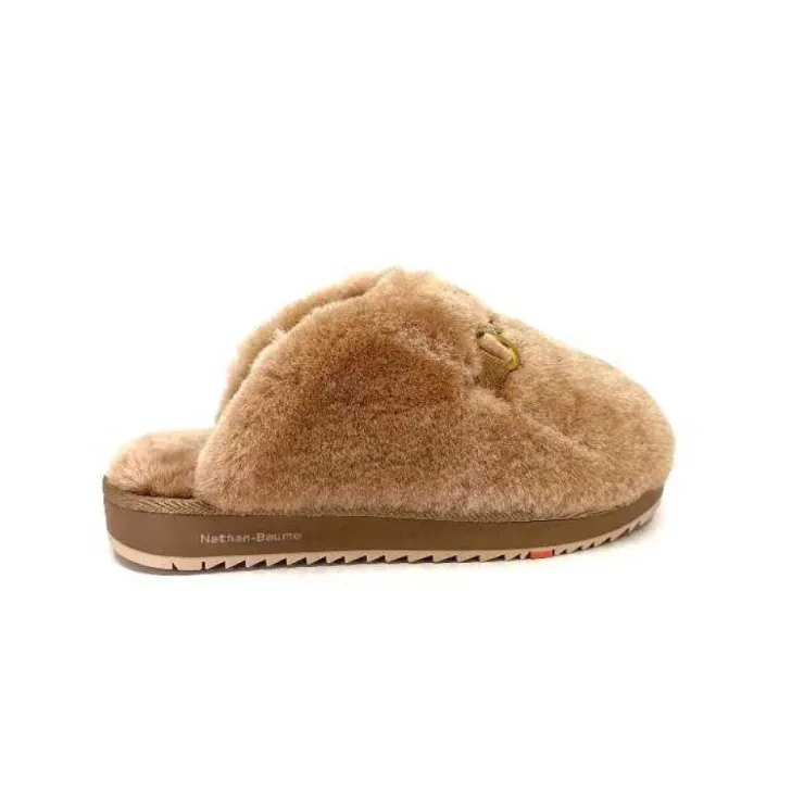 Nathan Baume 232N74-03 Mouton Camel*Femme Pantoufles