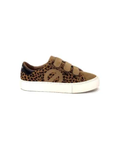 No Name Arcade Straps Side Daim Camel Leo*Femme Baskets
