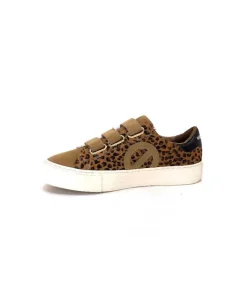 No Name Arcade Straps Side Daim Camel Leo*Femme Baskets