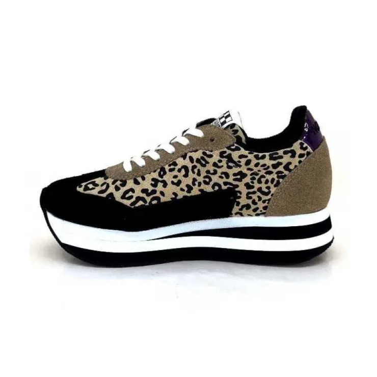 No Name Flex M Jogger Daim Textile Beige Et Noir*Femme Baskets
