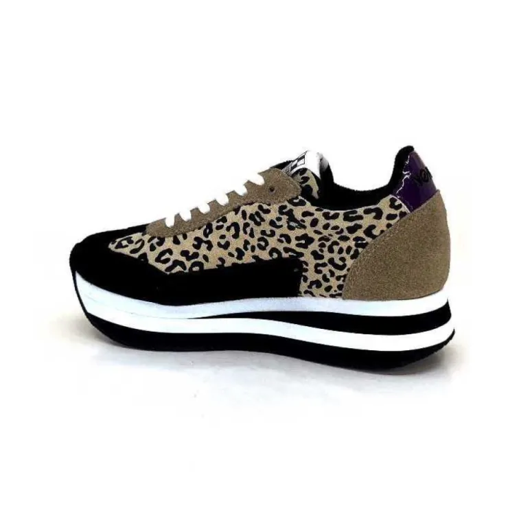 No Name Flex M Jogger Daim Textile Beige Et Noir*Femme Baskets