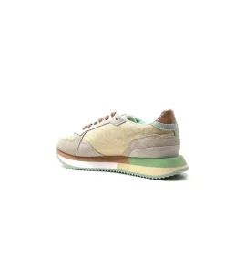 No Name Mia Jogger Daim Textile Beige Pastel Vert*Femme Baskets