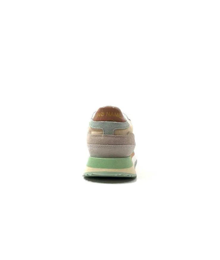 No Name Mia Jogger Daim Textile Beige Pastel Vert*Femme Baskets