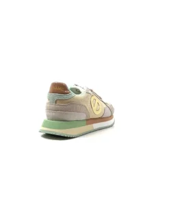 No Name Mia Jogger Daim Textile Beige Pastel Vert*Femme Baskets