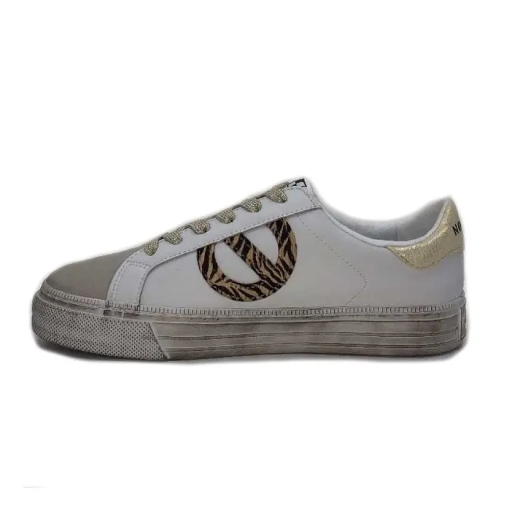 No Name Strike Side Cuir Blanc Or*Femme Baskets