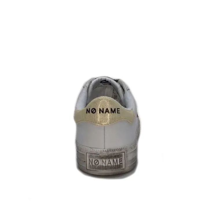 No Name Strike Side Cuir Blanc Or*Femme Baskets