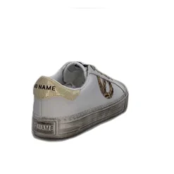 No Name Strike Side Cuir Blanc Or*Femme Baskets