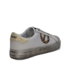 No Name Strike Side Cuir Blanc Or*Femme Baskets