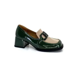 noa harmon 9581-M01 Ben Cuir Vernis Vert*Femme Mocassins