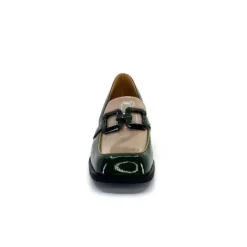 noa harmon 9581-M01 Ben Cuir Vernis Vert*Femme Mocassins