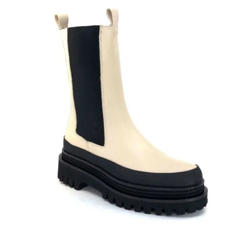 Paloma Barcelo Carmen Cuir Ivory*Femme Bottines