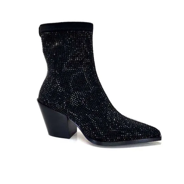 Pedro Miralles 25534 Daim Noir*Femme Santiags