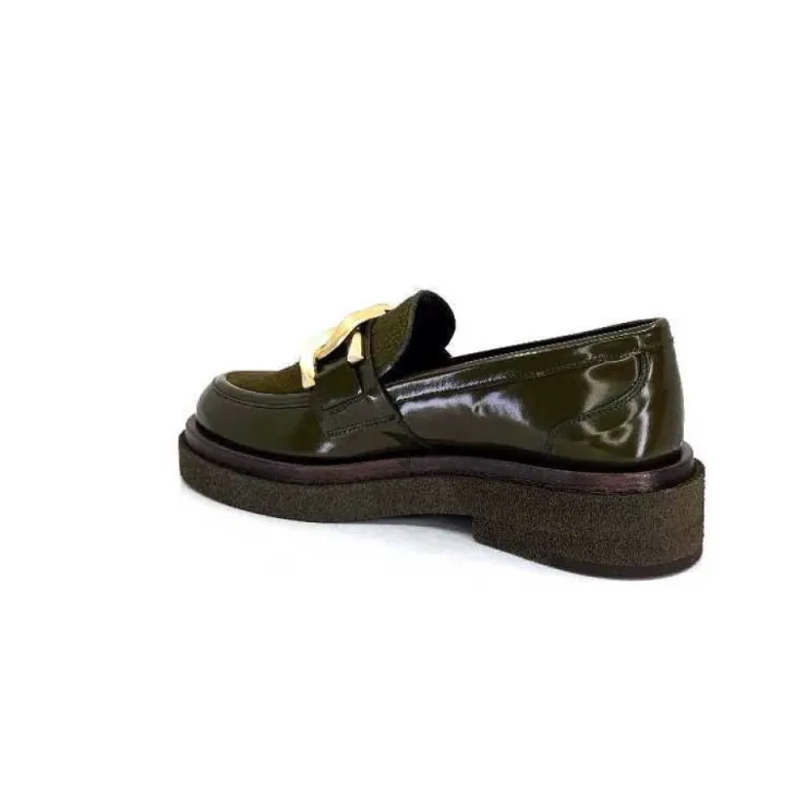 Pertini 32420 D4 Cuir Glace Kaki*Femme Mocassins