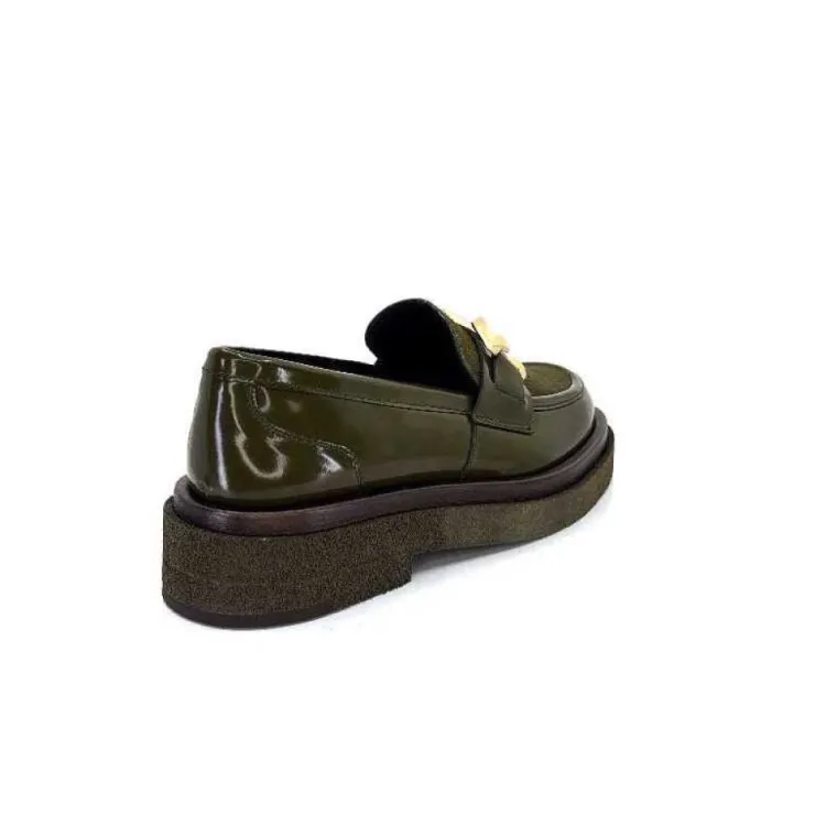 Pertini 32420 D4 Cuir Glace Kaki*Femme Mocassins
