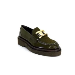 Pertini 32420 D4 Cuir Glace Kaki*Femme Mocassins
