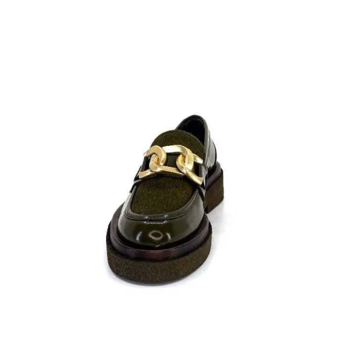 Pertini 32420 D4 Cuir Glace Kaki*Femme Mocassins