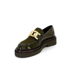 Pertini 32420 D4 Cuir Glace Kaki*Femme Mocassins