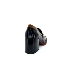 Pertini 32321 D4 Cuir Glace Noir Bordeaux*Femme Mocassins